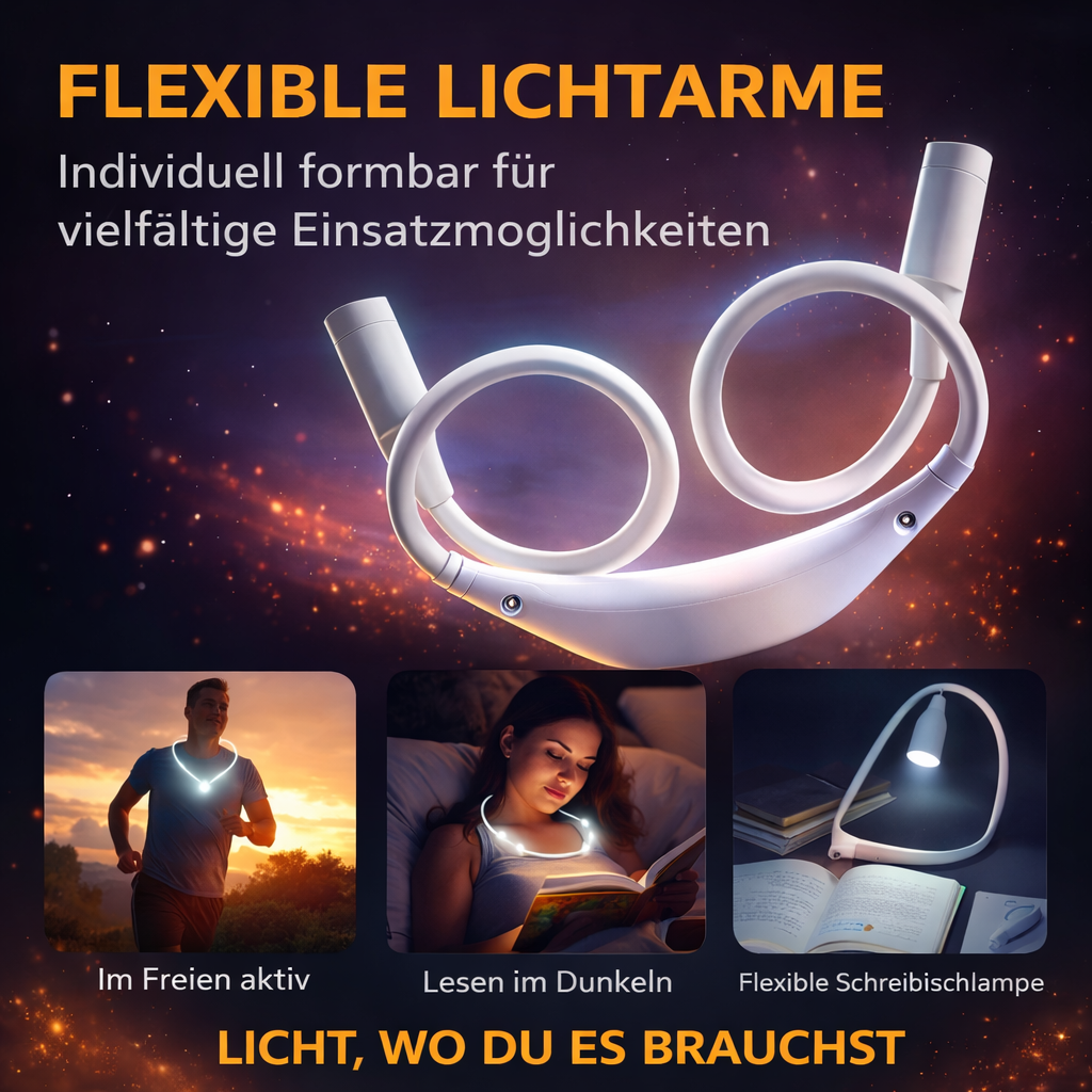 LumiCrealis™ Nackenlampe Umhängelampe Leselampe - perfekt fürs Stricken & Lesen