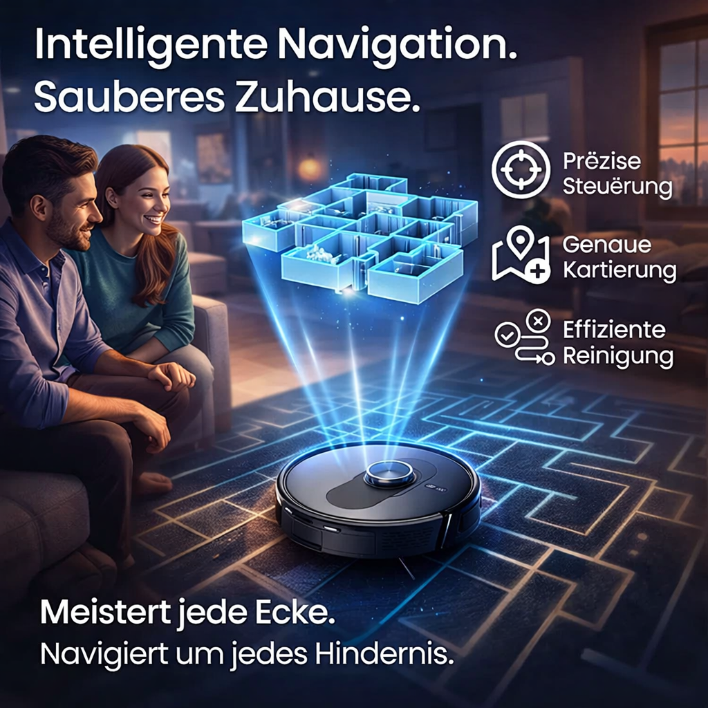 Q8™ Saugroboter mit Wischfunktion 200min Akkulaufzeit & Laser Navigation