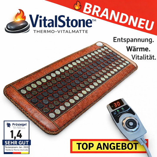 VitalStone™ Thermo-Vitalmatte Wärmematte Heizmatte Turmalin Jadestein Unterbett Topper