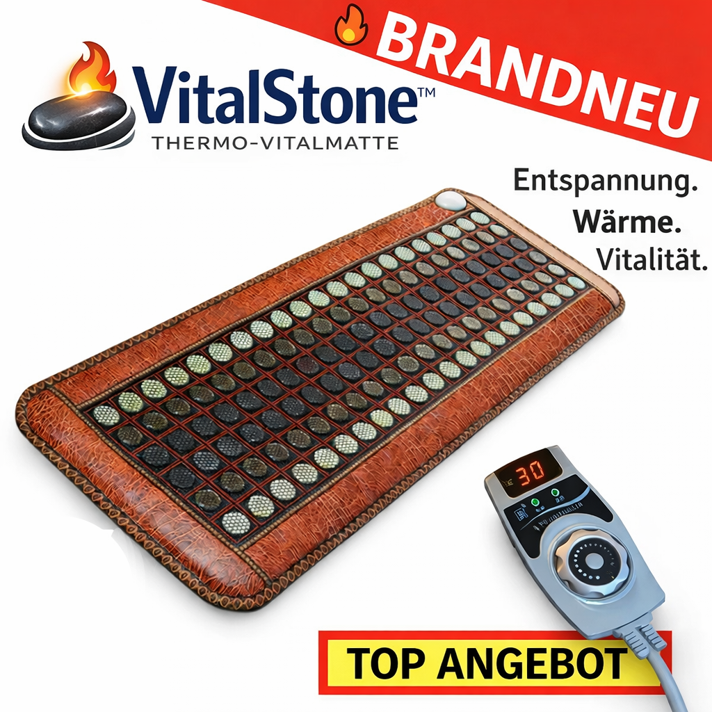 VitalStone™ Thermo-Vitalmatte Wärmematte Heizmatte Turmalin Jadestein Unterbett Topper