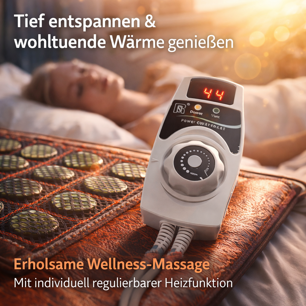 VitalStone™ Thermo-Vitalmatte Wärmematte Heizmatte Turmalin Jadestein Unterbett Topper