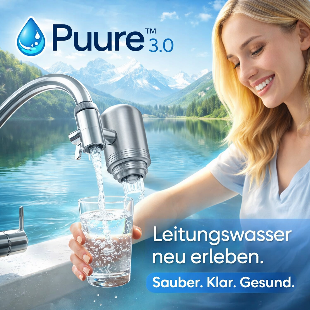 Puure™ 3.0 Wasserhahnfilter Wasserfilter Trinkwasserfilter inkl. 4 Ersatzfilter
