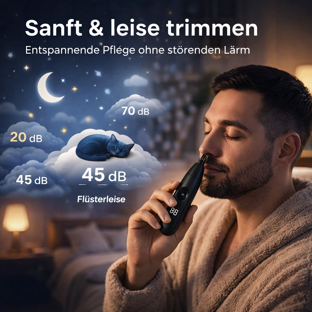 Mr. Bold™ Nasenhaartrimmer Profi Nasenhaarschneider Ohrhaartrimmer Präzision LED