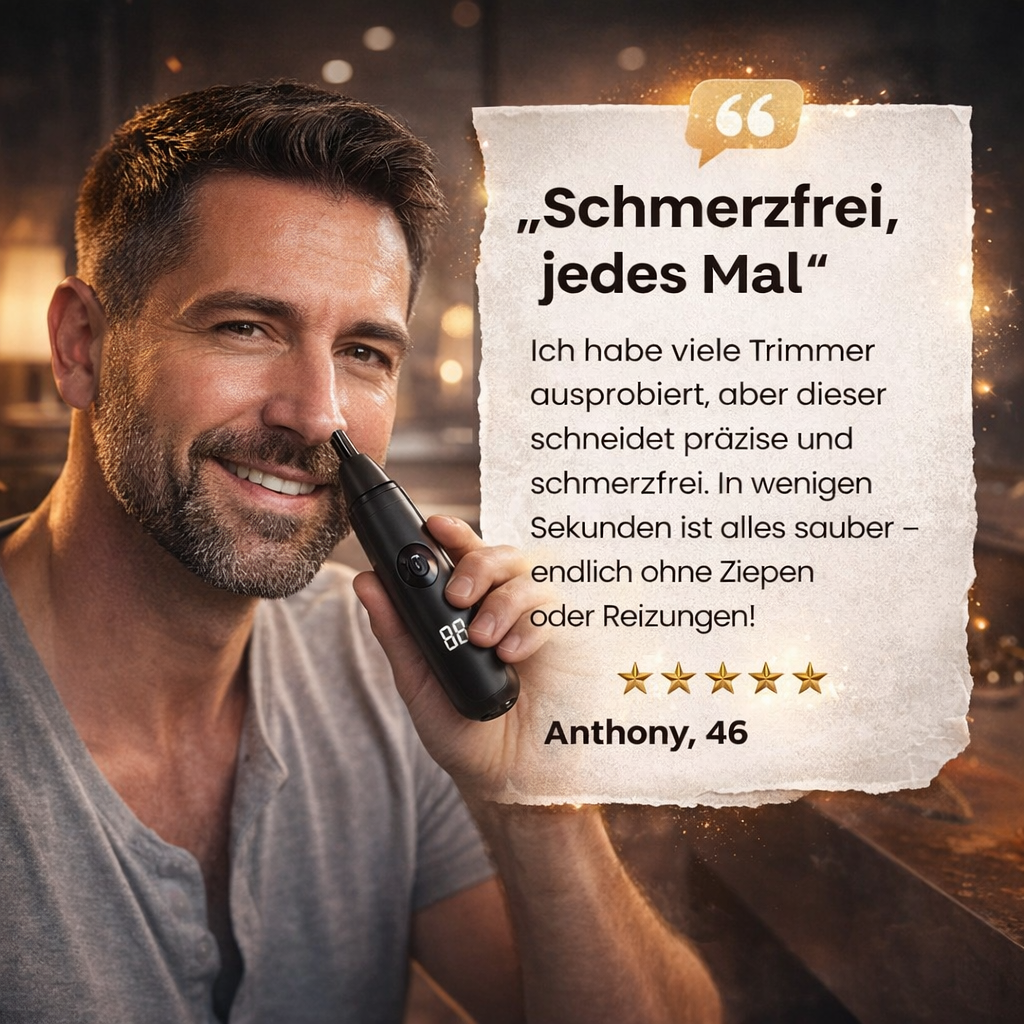 Mr. Bold™ Nasenhaartrimmer Profi Nasenhaarschneider Ohrhaartrimmer Präzision LED