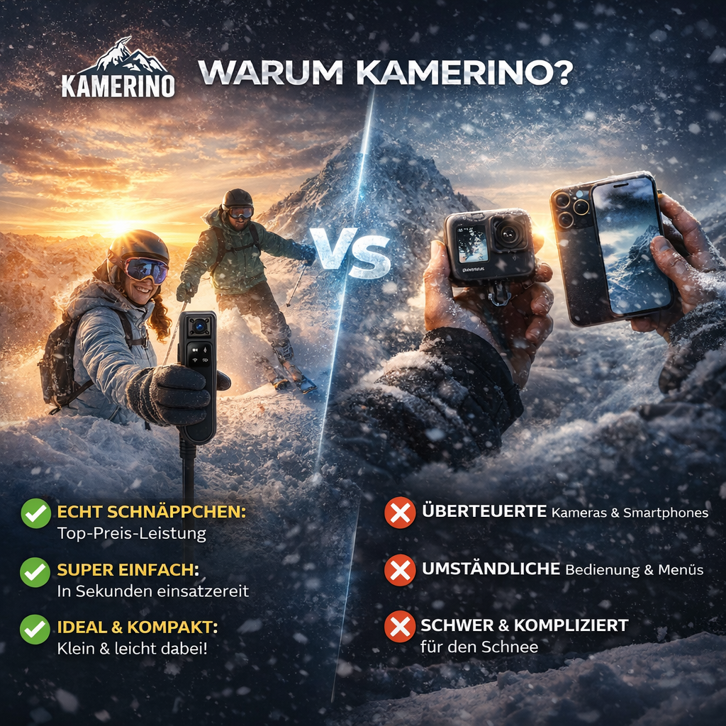 Kamerino™ Pro SnowVision Action Kamera Ski Snowboard Outdoor Cam Full HD Mini
