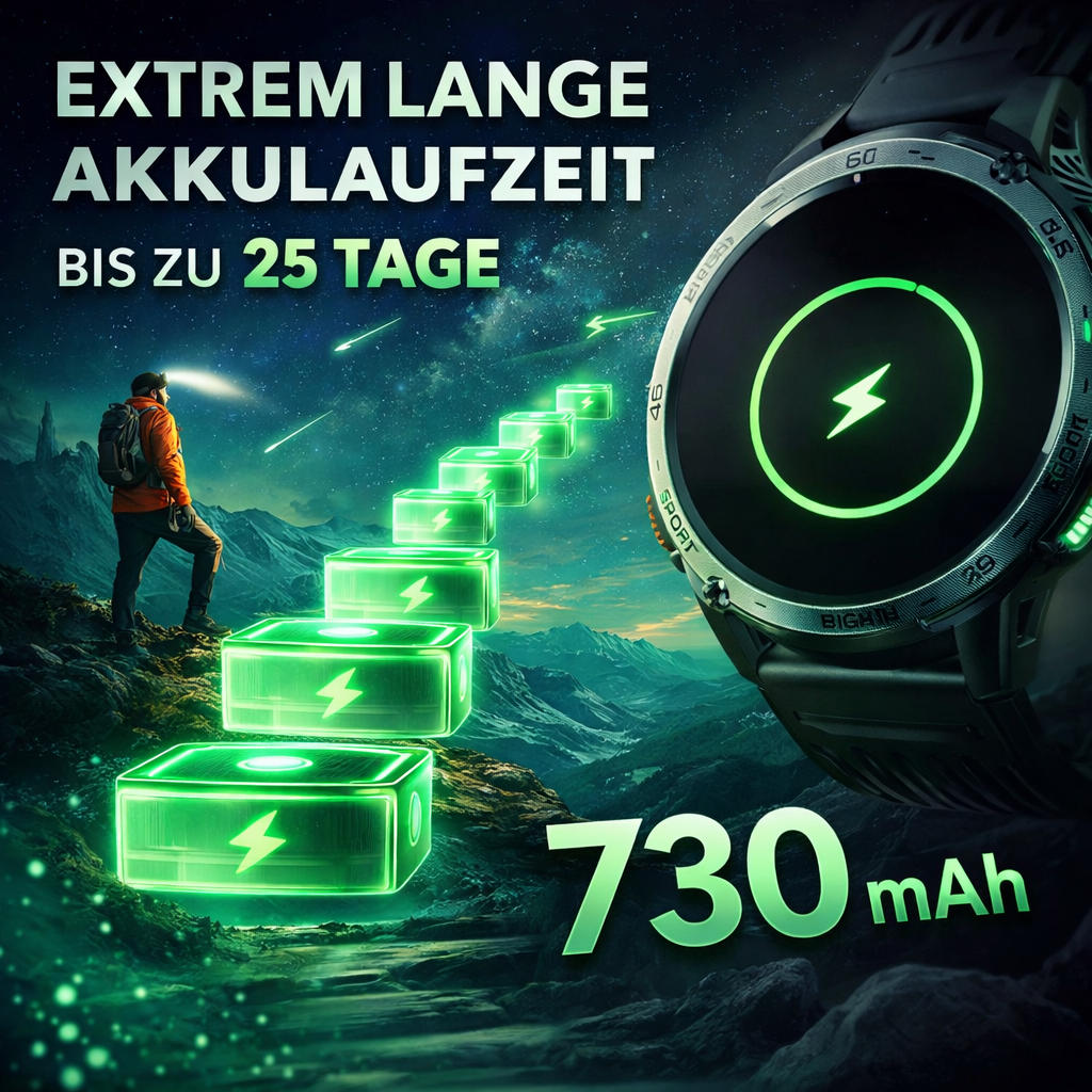 ZEUS™ 2.0 Smartwatch Herren Damen Fitness Tracker Puls SpO2 GPS Bluetooth IP68