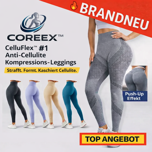 Coreex™ CelluFlex #1 Anti-Cellulite Leggings Kompression Push-Up Shaping Damen