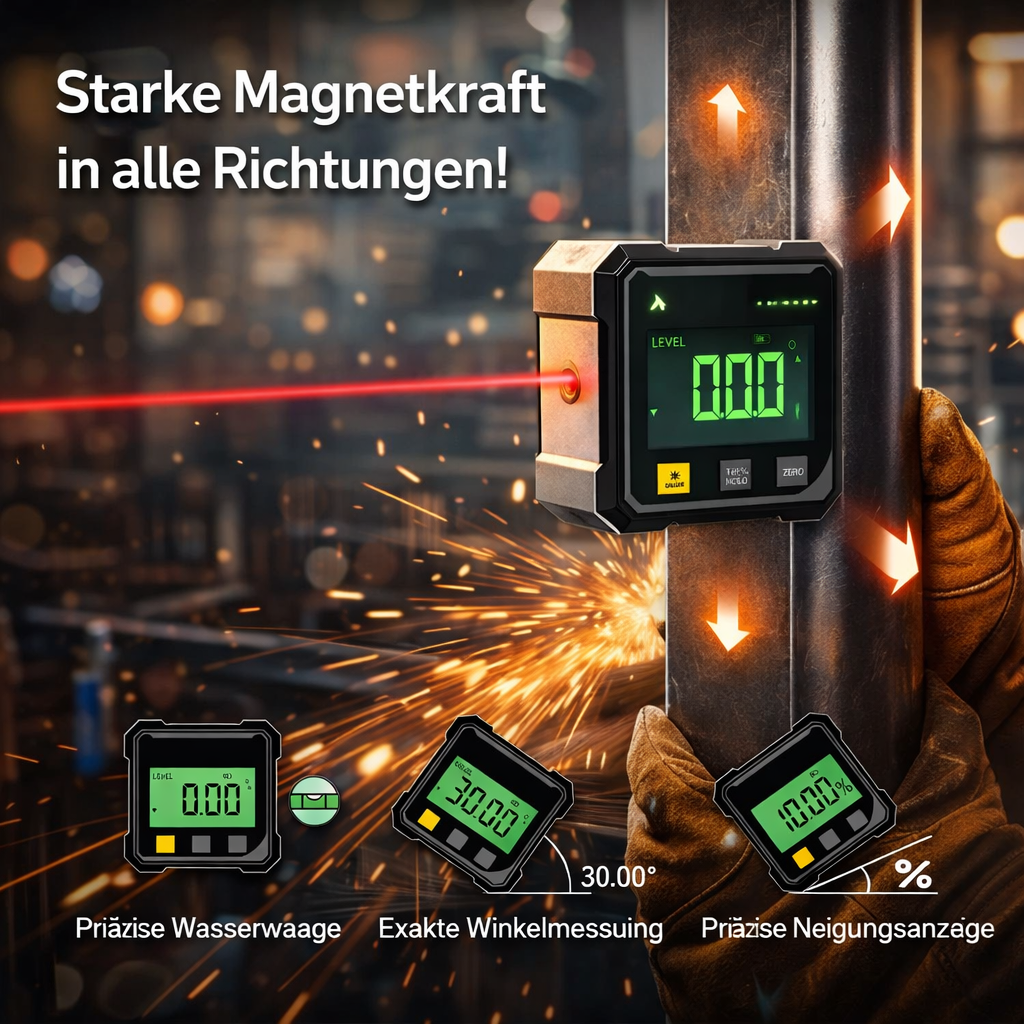 Luminis X1™ 5-in-1 Präzisionsmessgerät Winkelmesser Neigungsmesser Wasserwaage