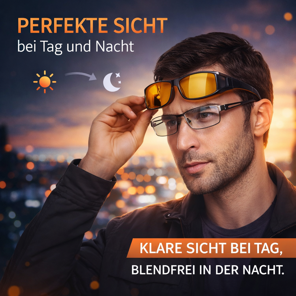 Hoffmarkt GloVision™ Nachtsichtbrille Nachtbrille Überbrille polarisiert Unisex