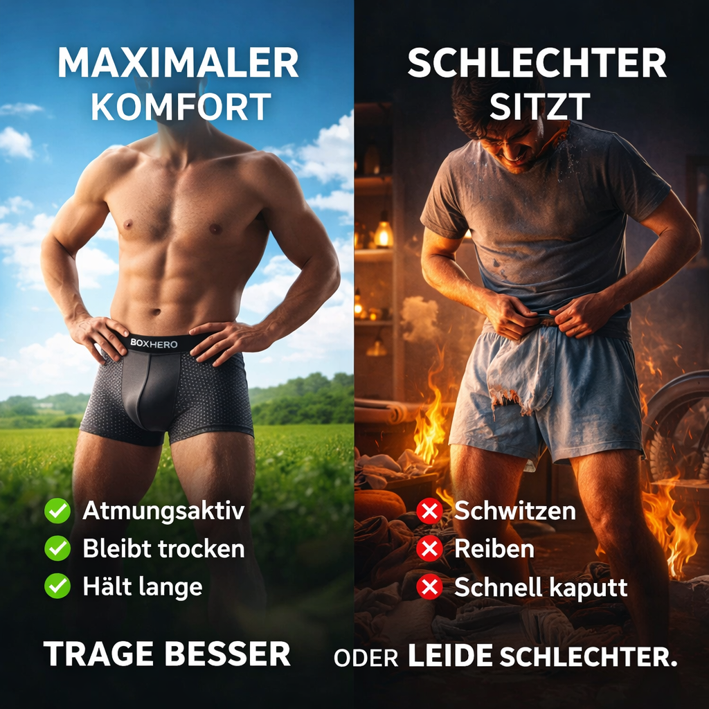 BOXHERO™ Deutschland Boxer aus Bambusfasern - Boxershorts Herren Unterhosen -4er