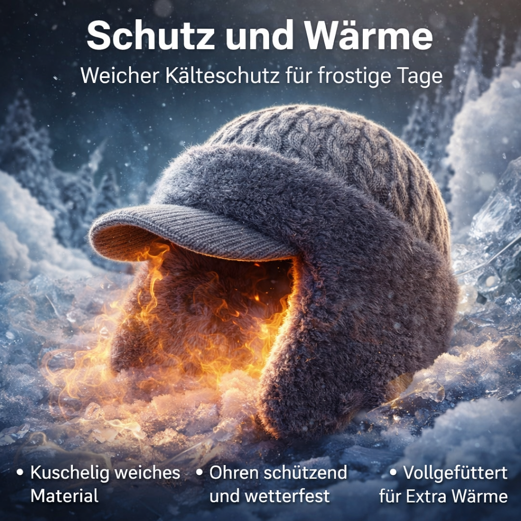 PolarHeat™ Wintermütze mit Ohrenklappen - All-in-One-Mütze für Komfort & Wärme!