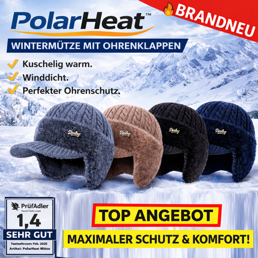 PolarHeat™ Wintermütze mit Ohrenklappen - All-in-One-Mütze für Komfort & Wärme!
