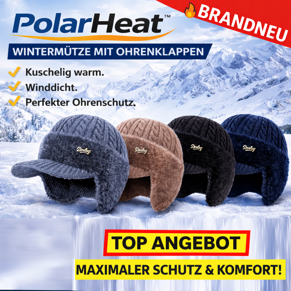 PolarHeat™ Wintermütze mit Ohrenklappen - All-in-One-Mütze für Komfort & Wärme!
