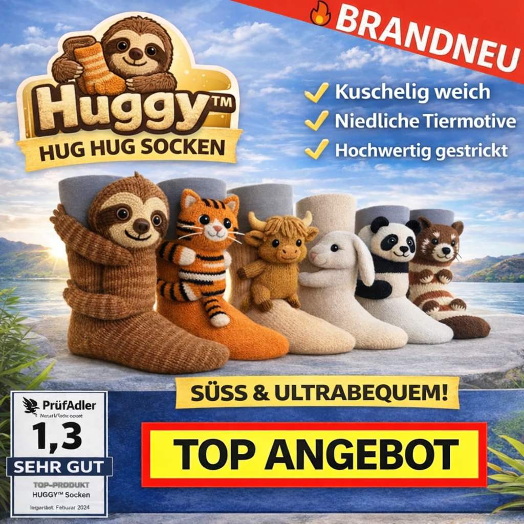 Huggy™ Hug Hug Tiersocken - Süße 3D Kuschelsocken mit lustigen Tiermotiven!