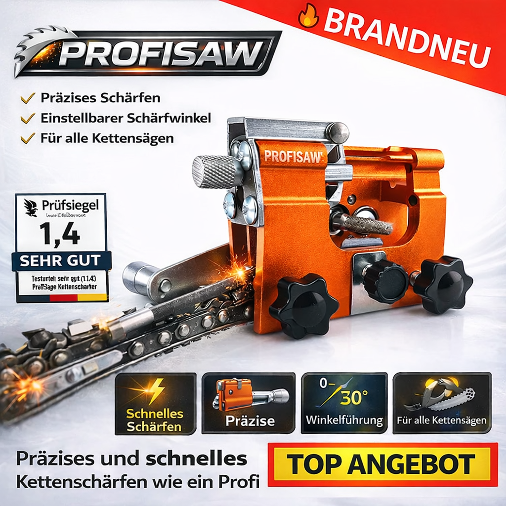 ProfiSaw™ Kettensäge Schärfgerät Kettenschärfer mit Winkelführung das Original!