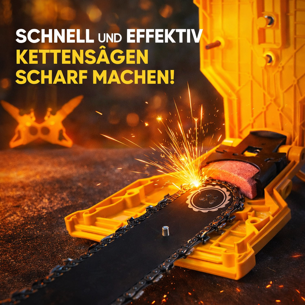 UltraSaw™ Kettensäge Schärfgerät Kettenschärfer für jede Kettensäge das Original