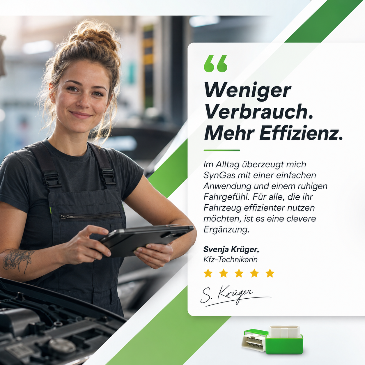 SynGas™ OBD2 Spritsparer Auto Kraftstoffspargerät ChipTuning für Benzin & Diesel