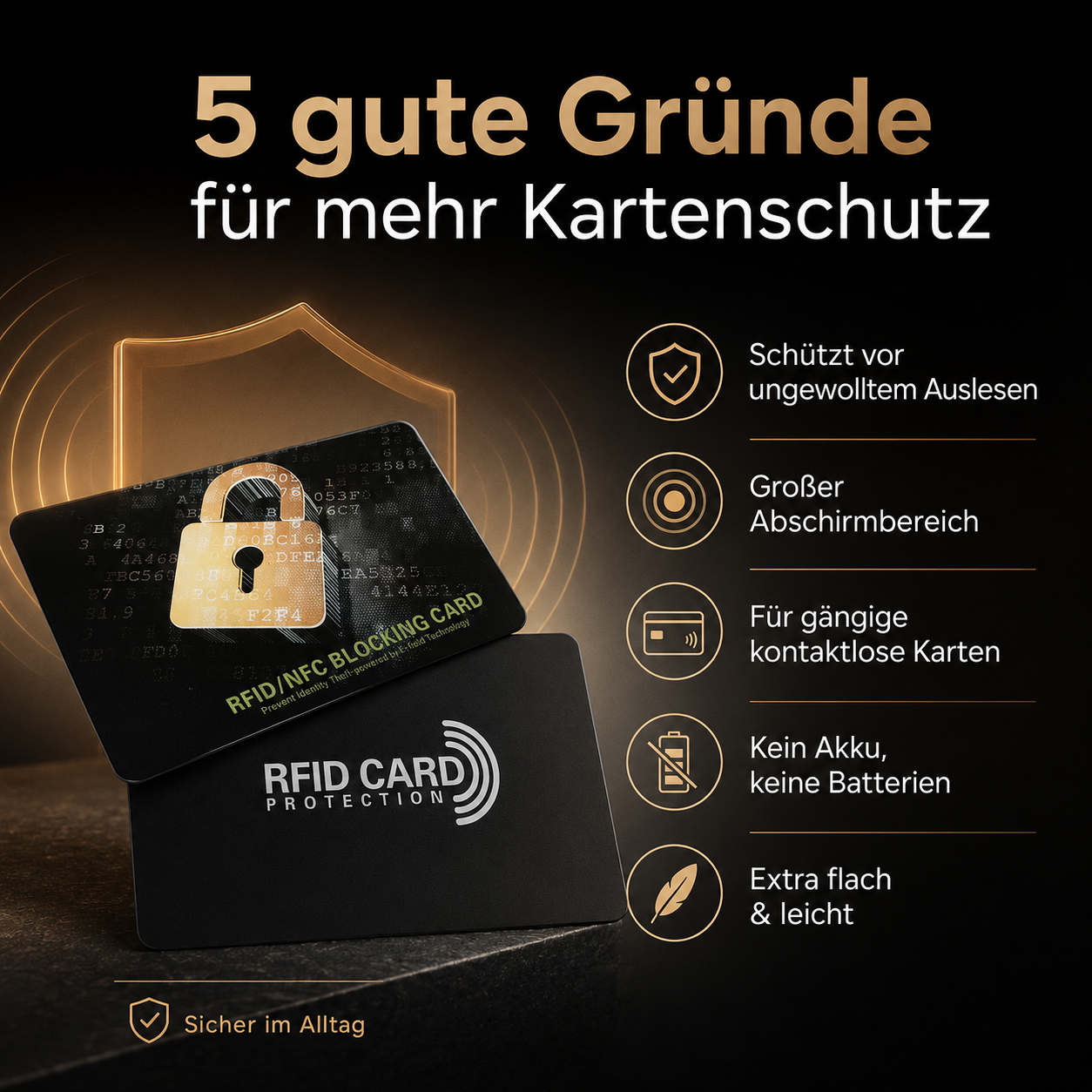 Guardality™ RFID Schutzkarte NFC Blocker Kreditkarten Schutz Störsignal 2er Set