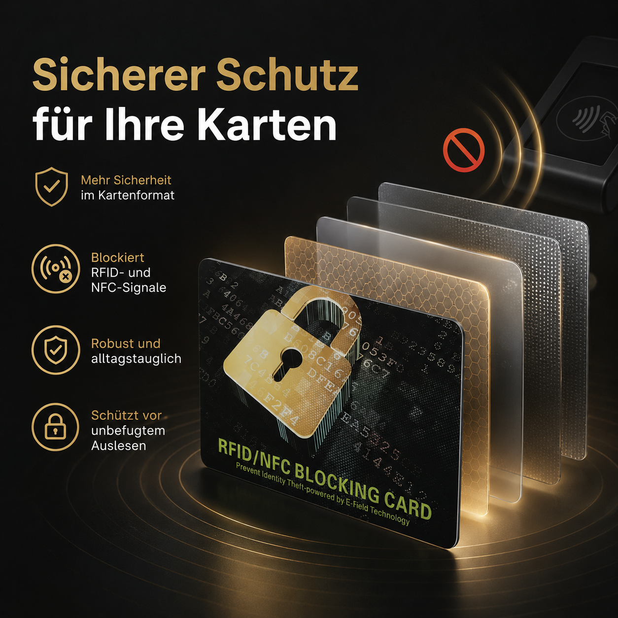 Guardality™ RFID Schutzkarte NFC Blocker Kreditkarten Schutz Störsignal 2er Set