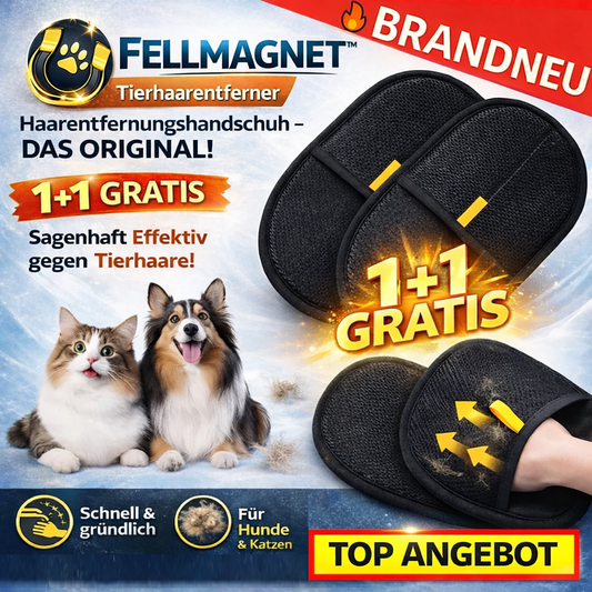 Fellmagnet™ - Der Bestseller Handschuh Tierhaarentferner Original 1+1 Gratis