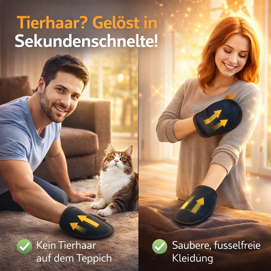 Fellmagnet™ - Der Bestseller Handschuh Tierhaarentferner Original 1+1 Gratis