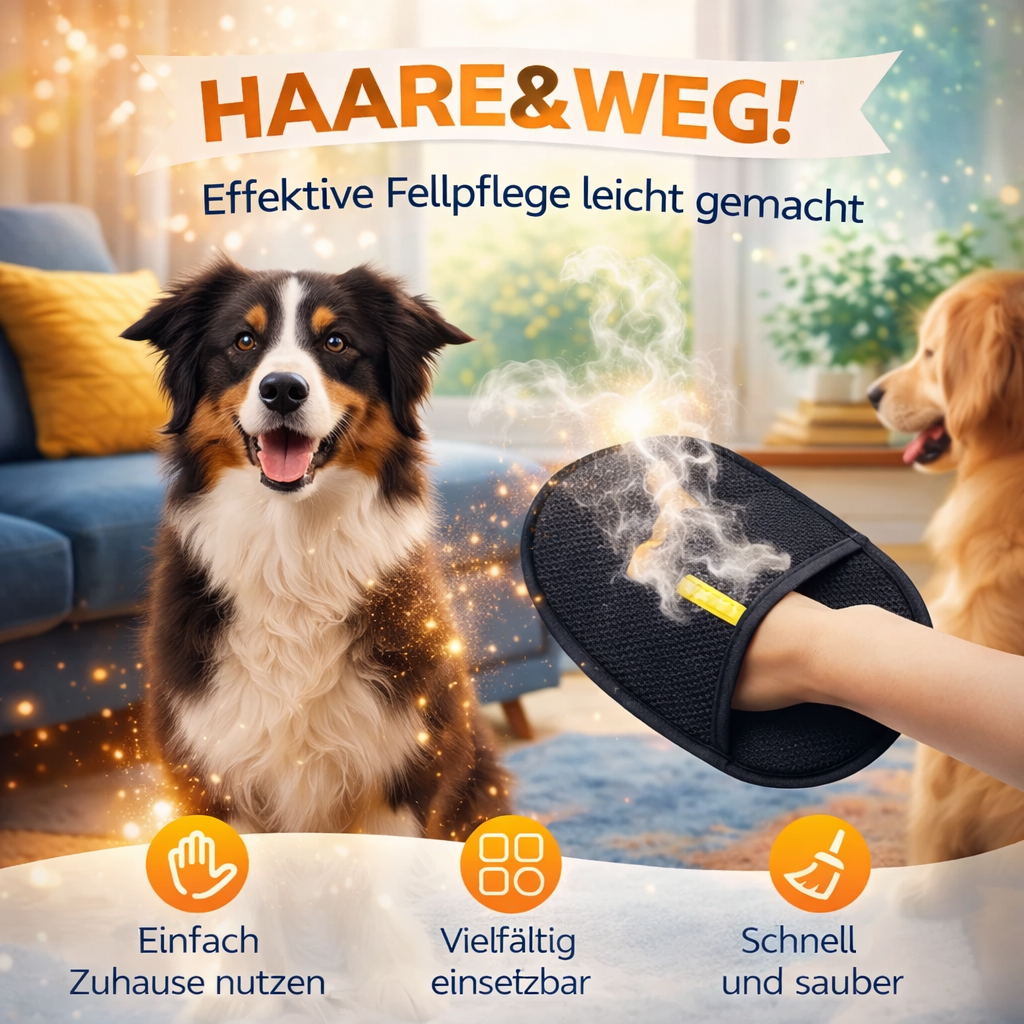 Fellmagnet™ - Der Bestseller Handschuh Tierhaarentferner Original 1+1 Gratis