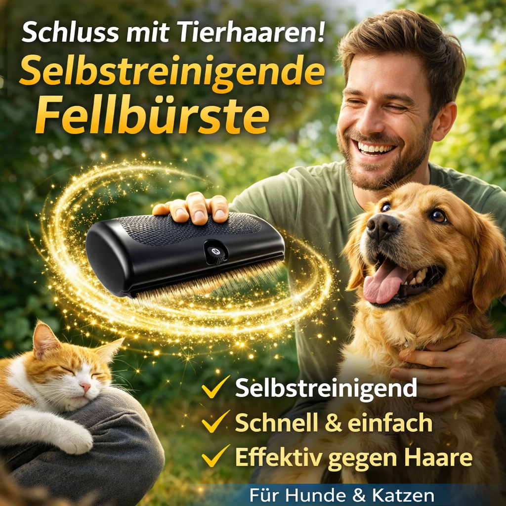 Fellwunder™ Bürste Tierhaarbürste Hunde Katzen Fellentferner Selbstreinigende