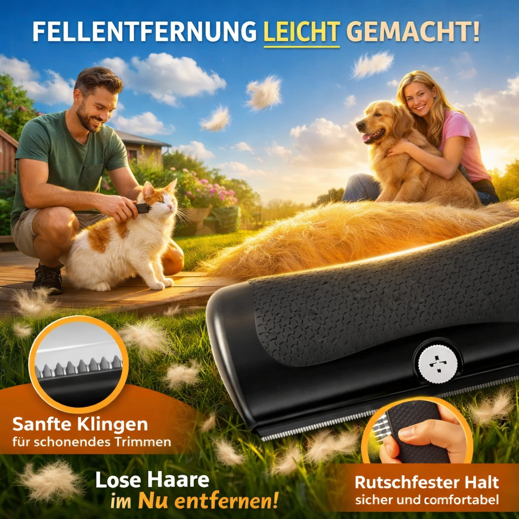 Fellwunder™ Bürste Tierhaarbürste Hunde Katzen Fellentferner Selbstreinigende