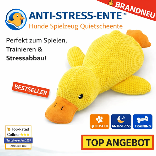Anti Stress Ente™ Hunde Spielzeug Quietscheente Welpen Training - Der Bestseller