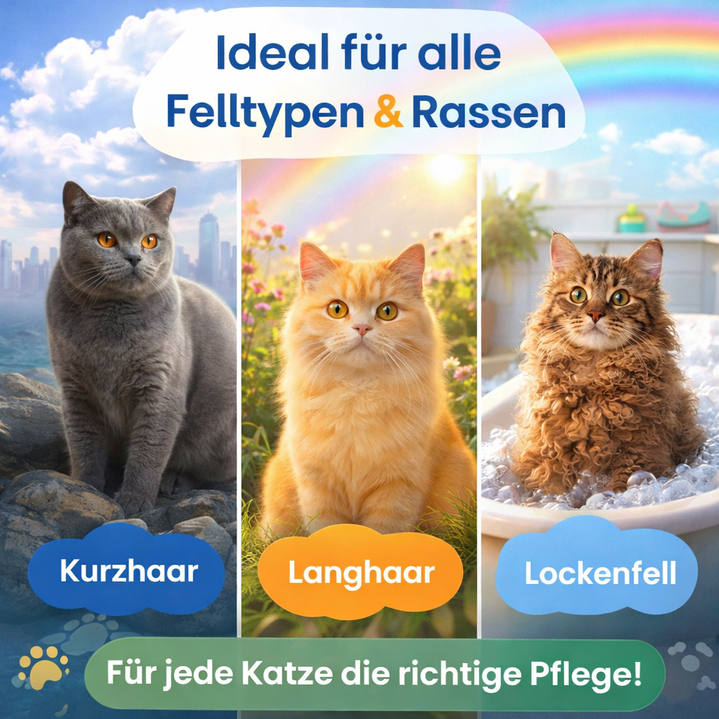 Fellblitz™ Katzenbürste Tierhaarbürste Fell Bürste Selbstreinigend Bestseller