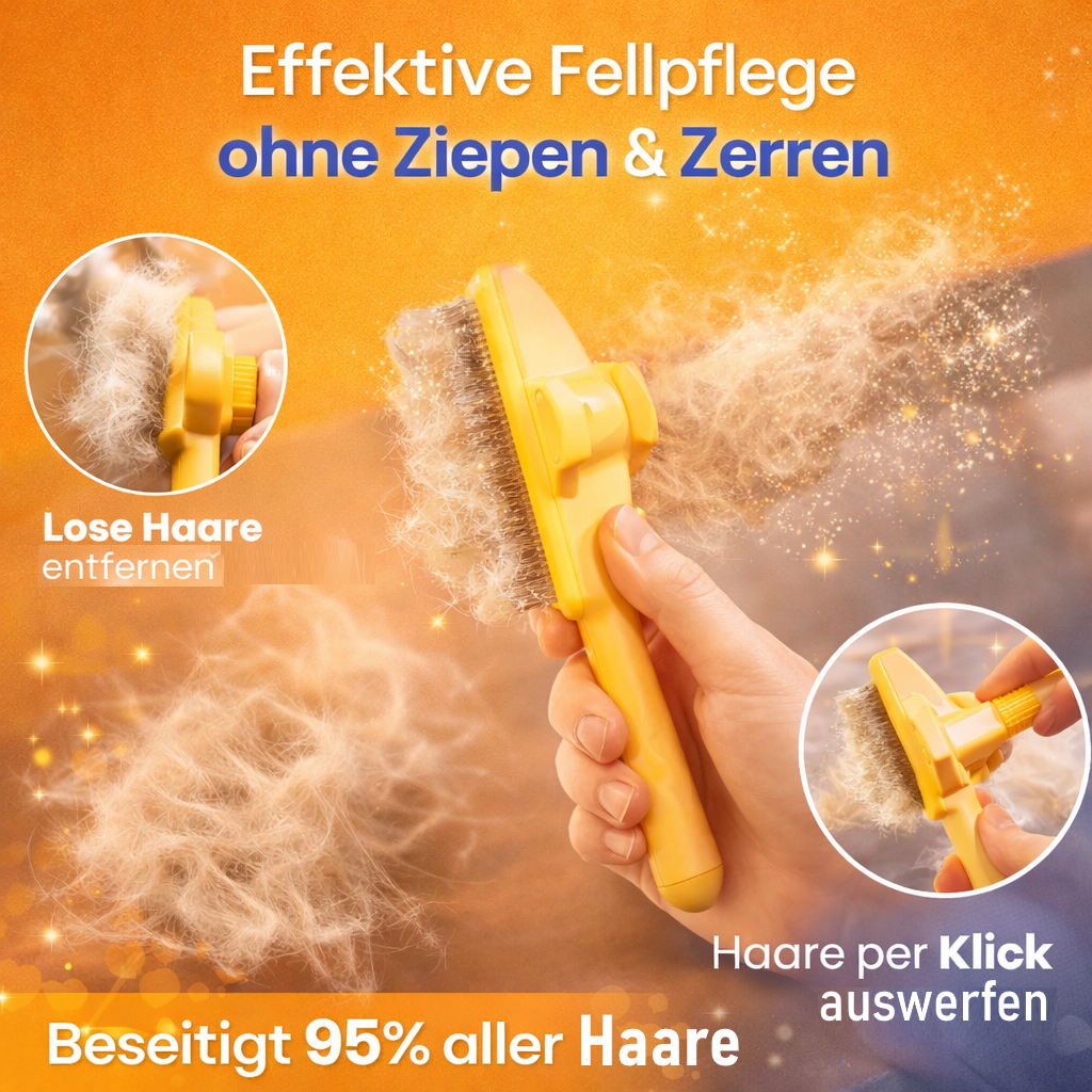 Fellblitz™ Katzenbürste Tierhaarbürste Fell Bürste Selbstreinigend Bestseller
