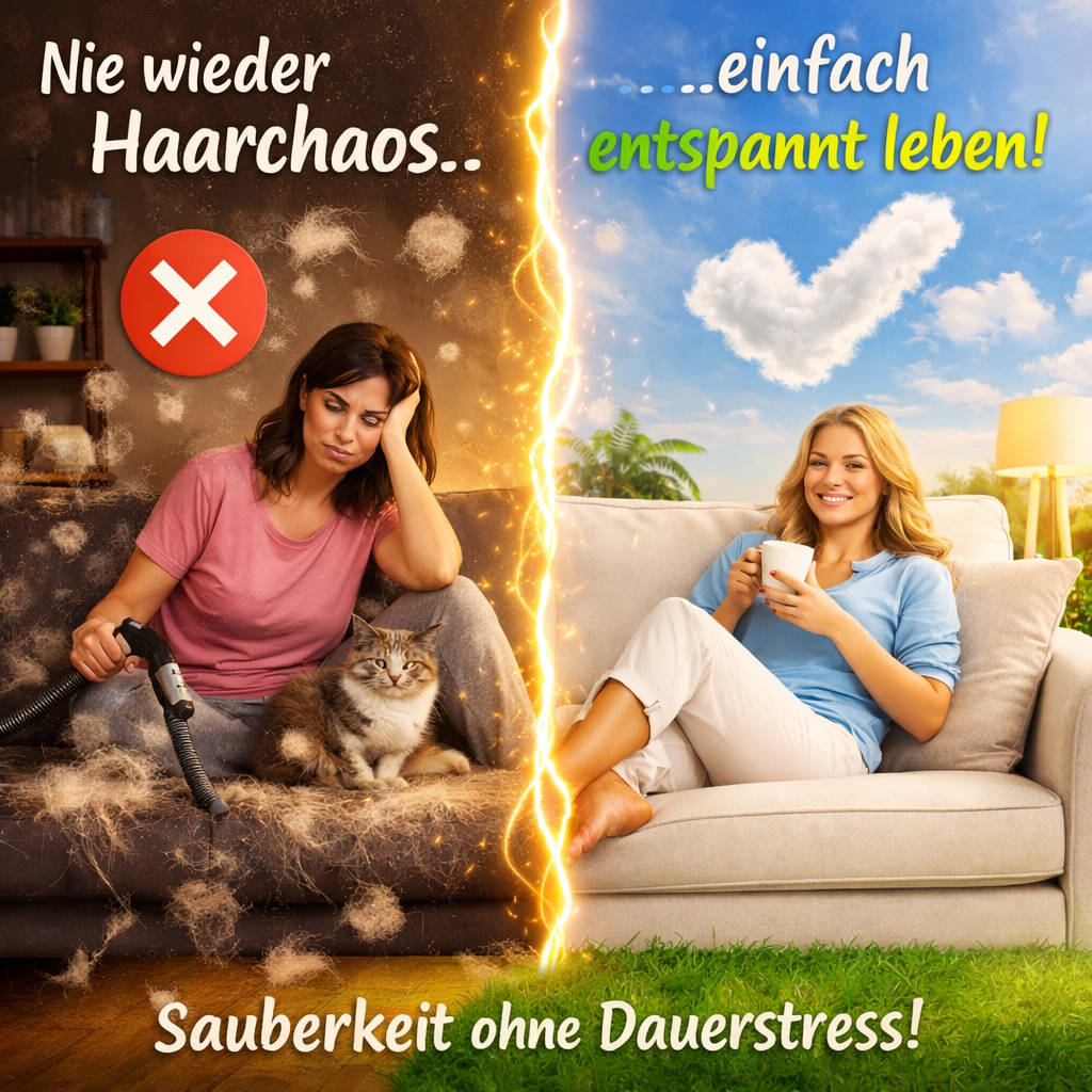 Fellblitz™ Katzenbürste Tierhaarbürste Fell Bürste Selbstreinigend Bestseller