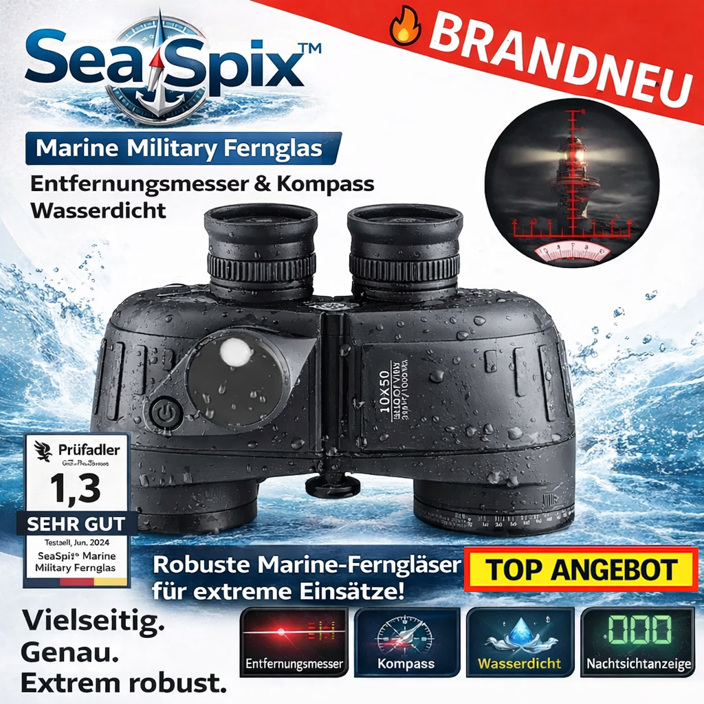 SeaSpix™ Marine Military Fernglas mit Entfernungsmesser & Kompass Wasserdicht