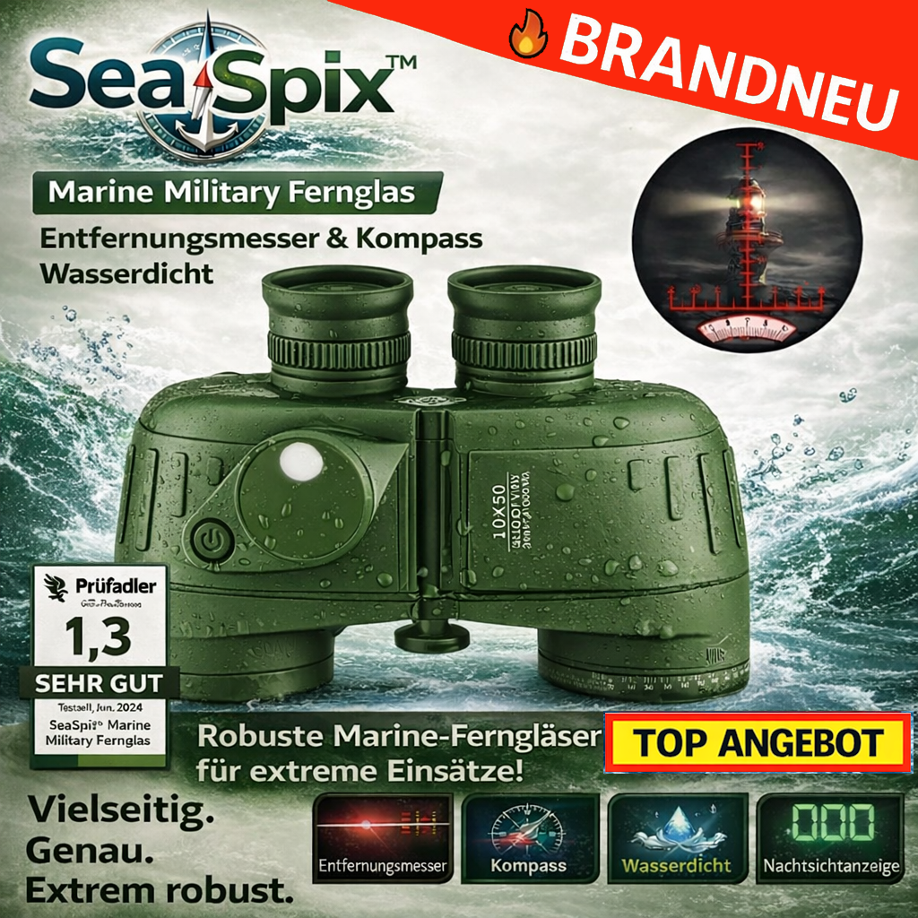 SeaSpix™ Marine Military Fernglas mit Entfernungsmesser & Kompass Wasserdicht
