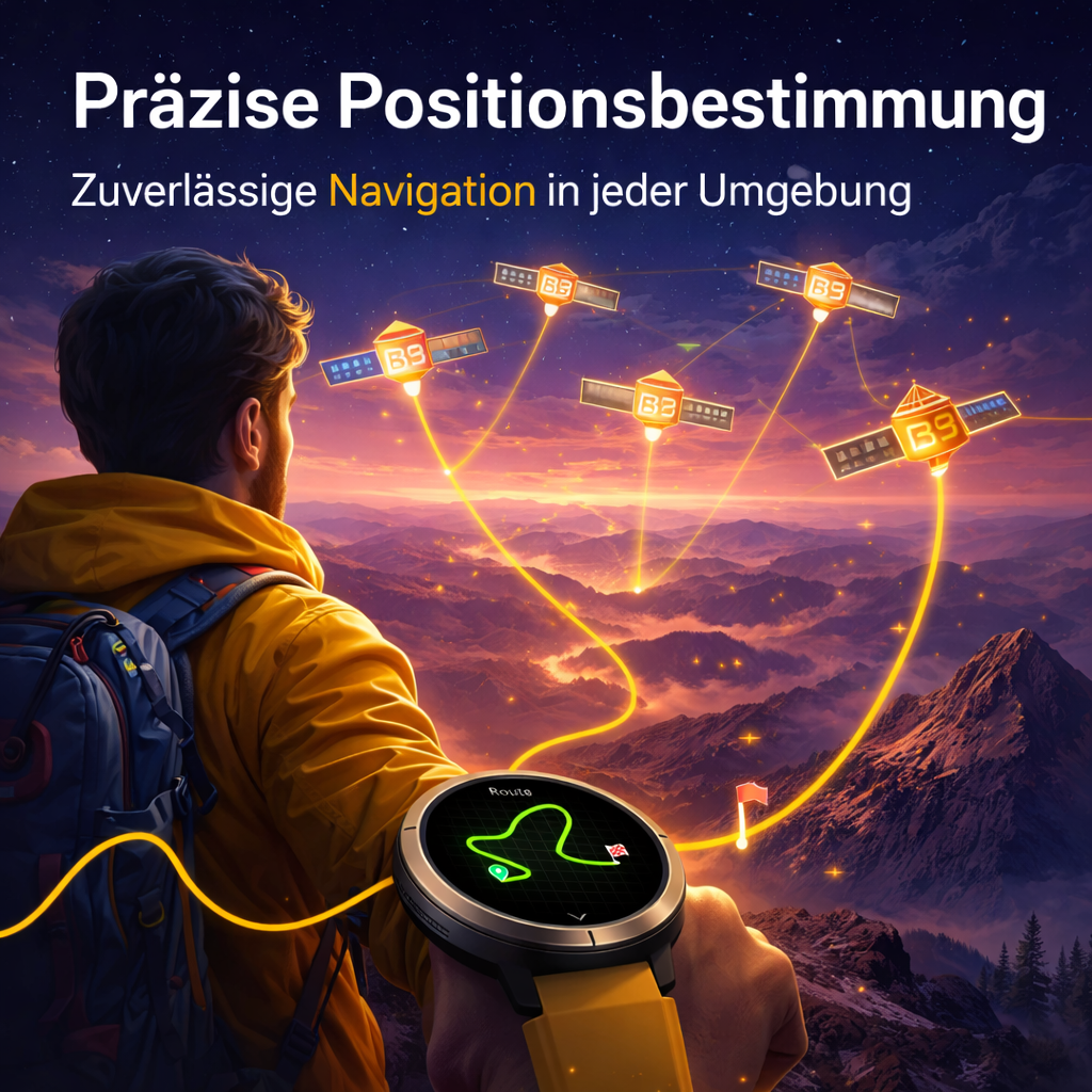 AlphaSport™ Smartwatch GPS 170+Sportmodi AMOLED FitnessTracker Herzfrequenz SpO2