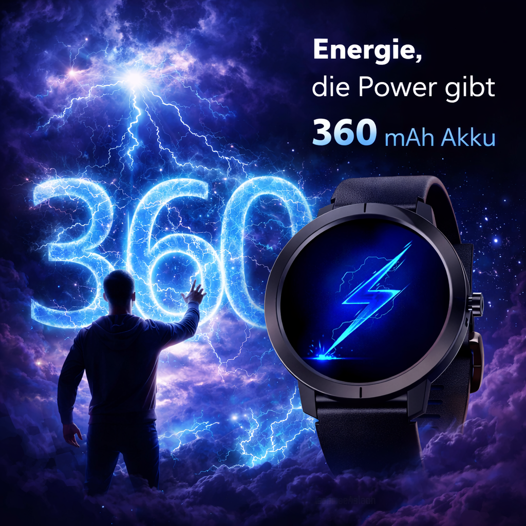 AlphaSport™ Smartwatch GPS 170+Sportmodi AMOLED FitnessTracker Herzfrequenz SpO2