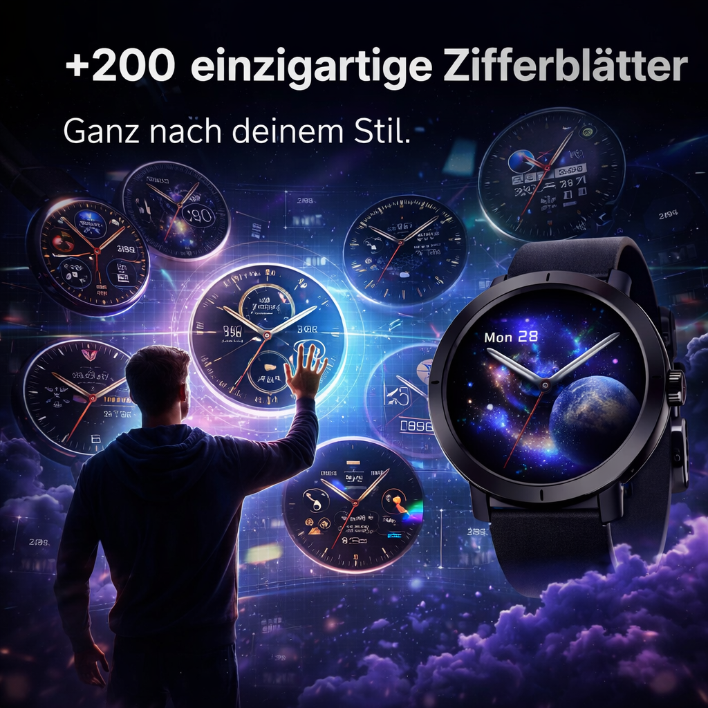AlphaSport™ Smartwatch GPS 170+Sportmodi AMOLED FitnessTracker Herzfrequenz SpO2