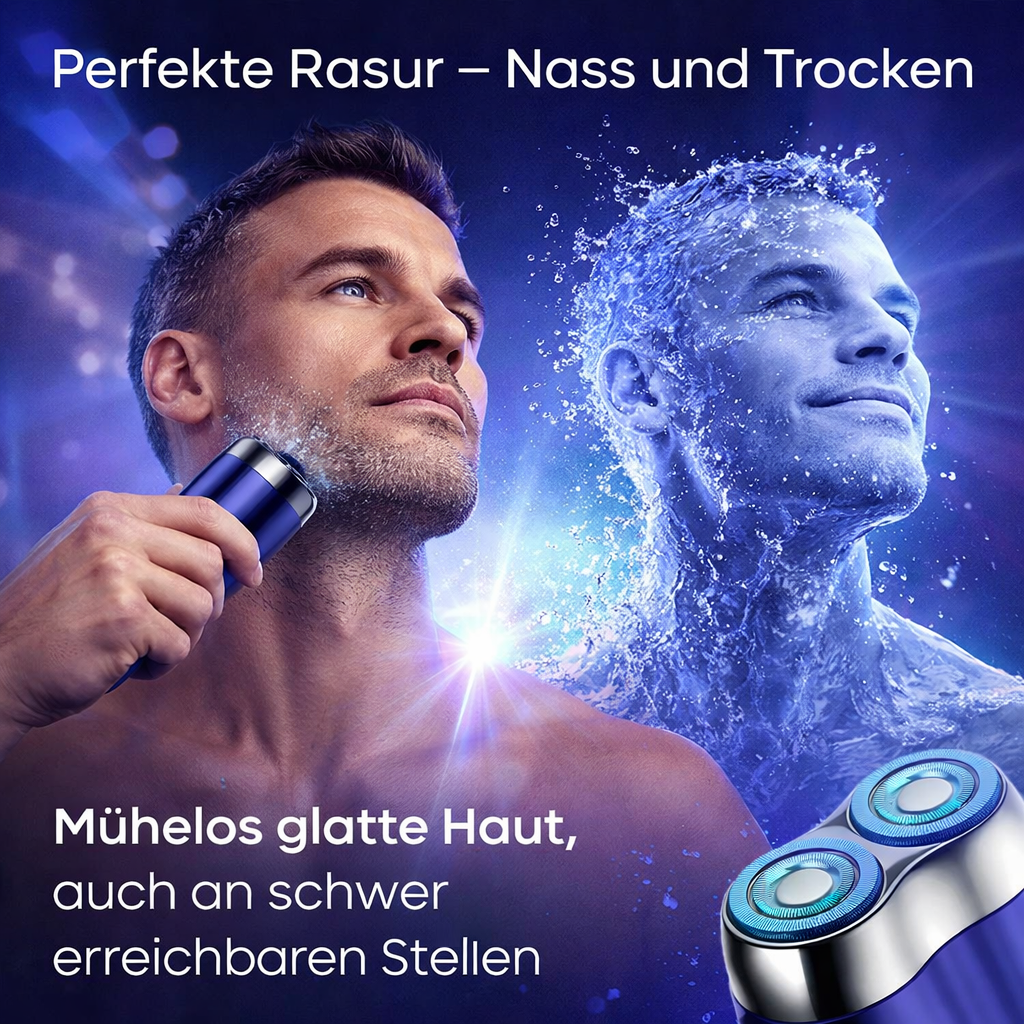 iTurbo Pro™ Doppelkopf Elektrorasierer Turbo-Spin 7500 U/min Nass-& Trockenrasur