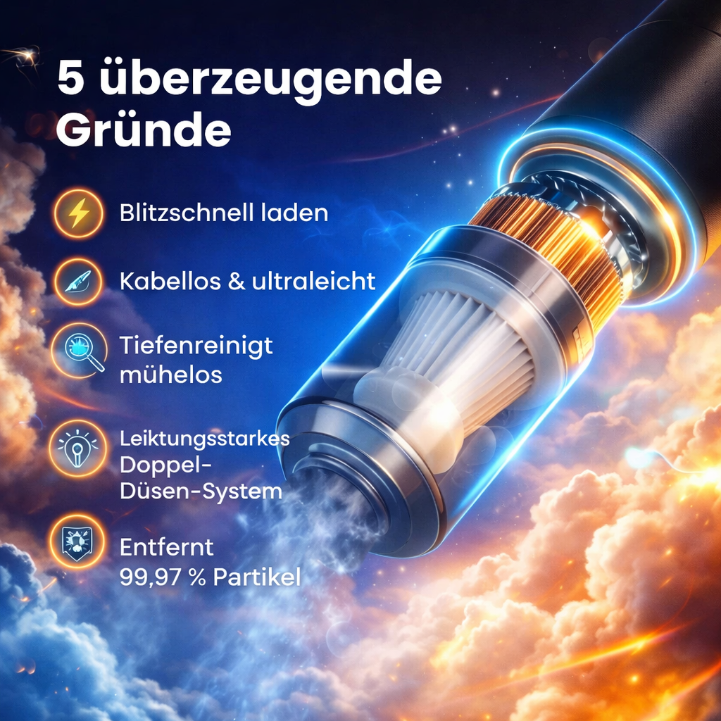 Dustaclean™ Mini Handstaubsauger Akku Kabellos Auto Tisch Tastatur Stark HEPA