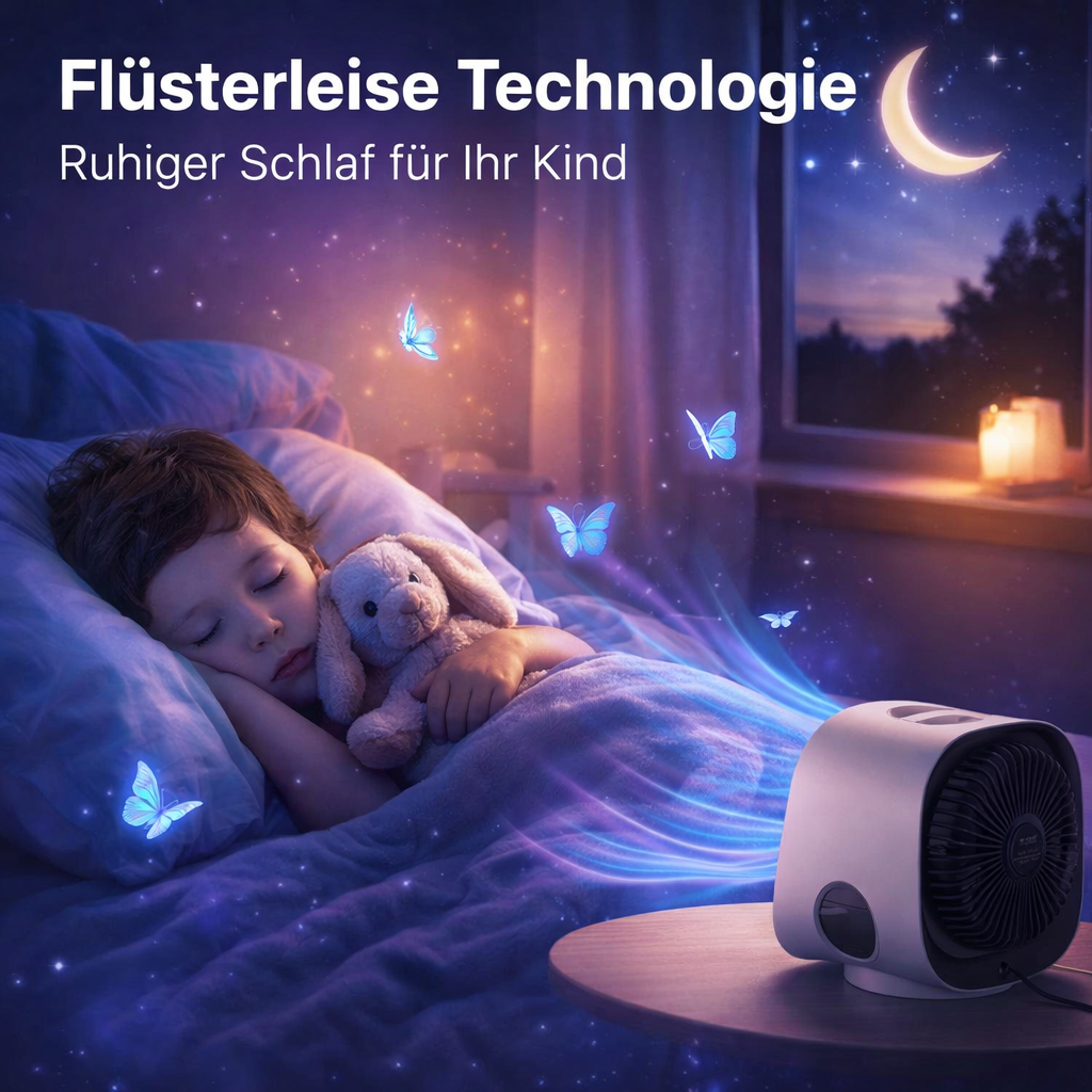 AiraBreeze™ Mini Klimaanlage Luftkühler Tragbar Ventilator Schlafzimmer Leise