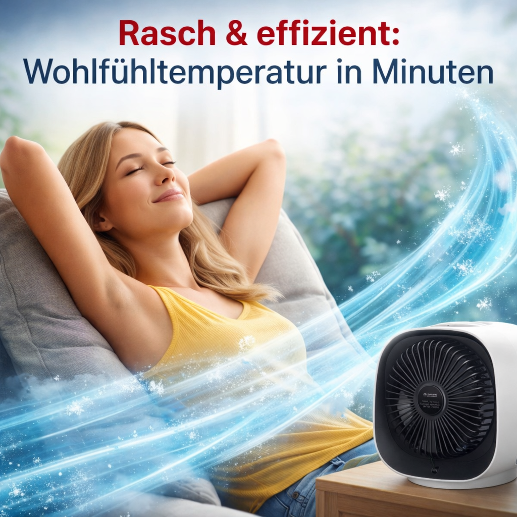 AiraBreeze™ Mini Klimaanlage Luftkühler Tragbar Ventilator Schlafzimmer Leise