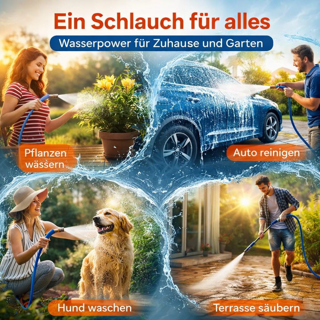 Hoffmarkt JetNex™ Hochdruck Wasserpistole Wasserlanze Gartenschlauch Düse Auto
