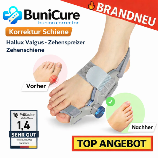 BuniCure™ Hallux Valgus Korrektur Schiene Zehenspreizer Zehenschiene Zehentrenner