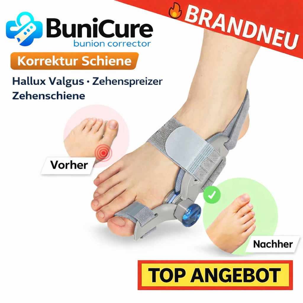 BuniCure™ Hallux Valgus Korrektur Schiene Zehenspreizer Zehenschiene Zehentrenner