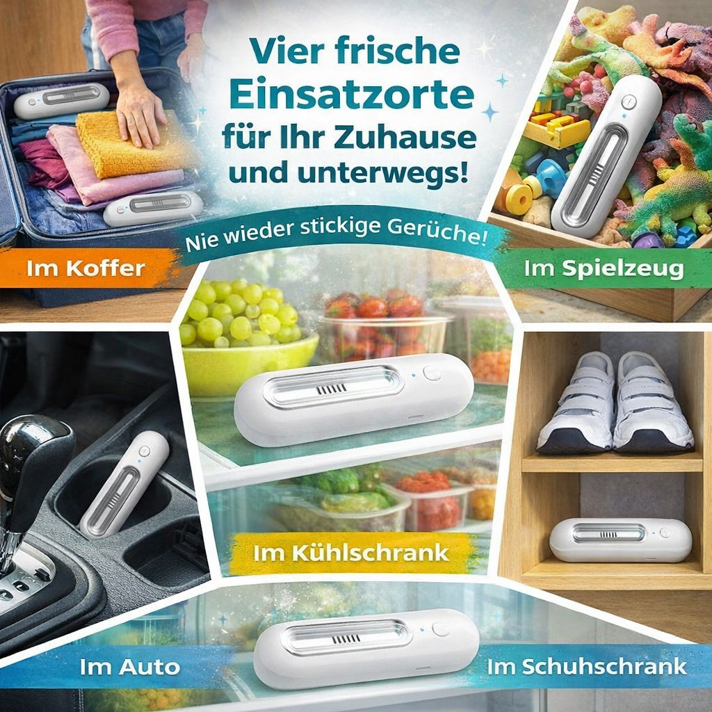 Ozoori™ Kühlschrank Geruchsneutralisierer Fridge Deodorizer Deo Wiederaufladbar