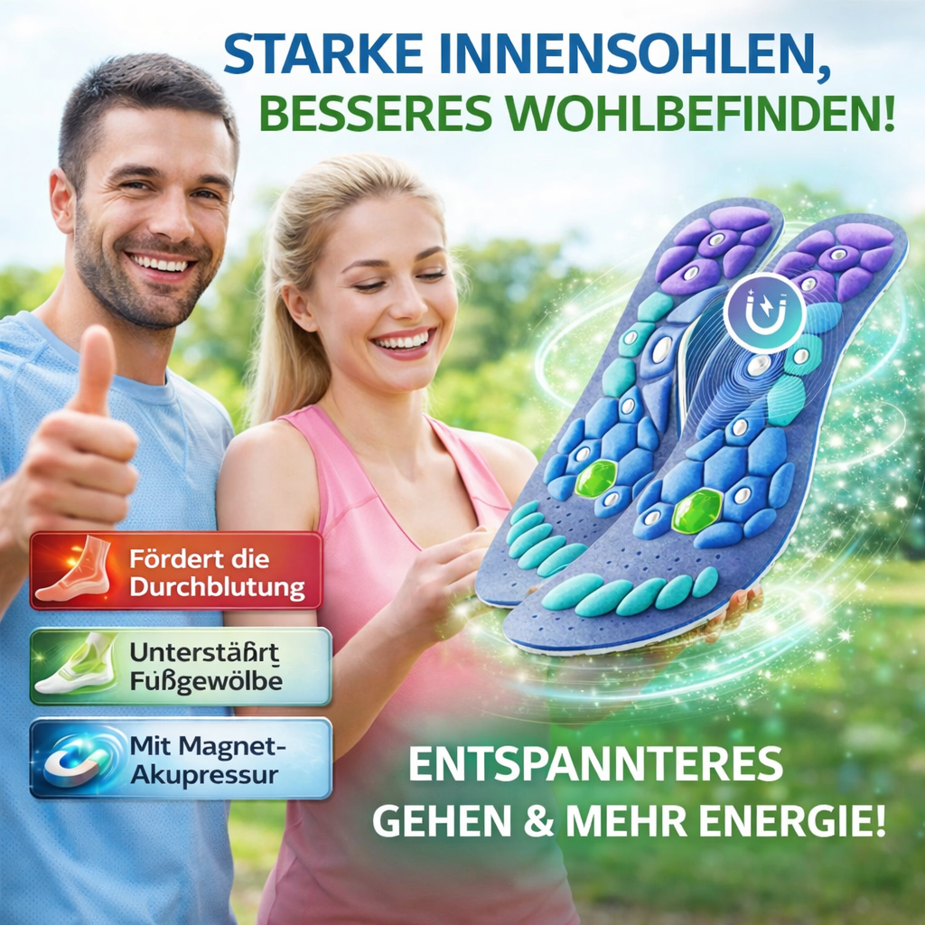 EvoStep™ Magnet Einlegesohlen Akupressur Fußgewölbe Schuheinlagen Orthopädisch