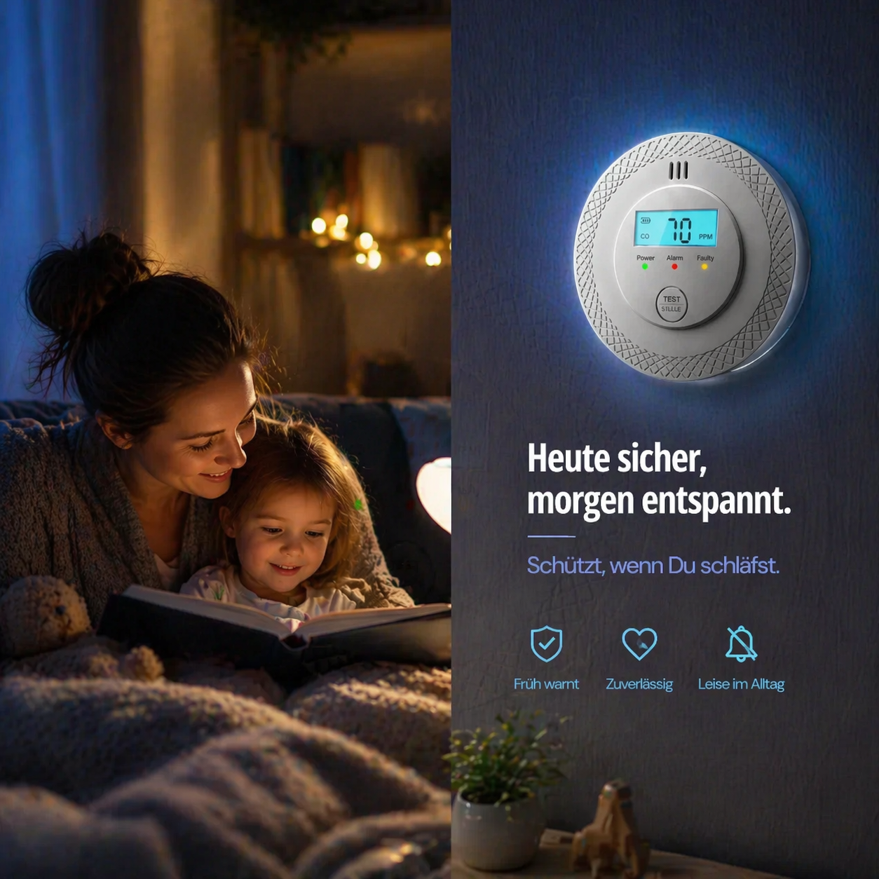 COalarm™ KombiSensor Rauchmelder CO Melder Feuermelder Kohlenmonoxid 2in1 120dB
