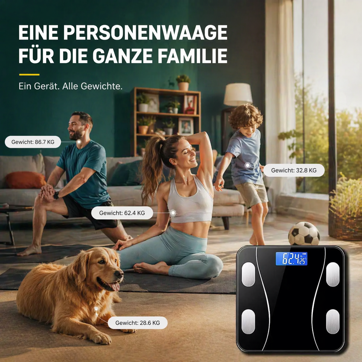 FityGauge™ Körperfettwaage Personenwaage Körperanalyse Digital Bluetooth mit APP