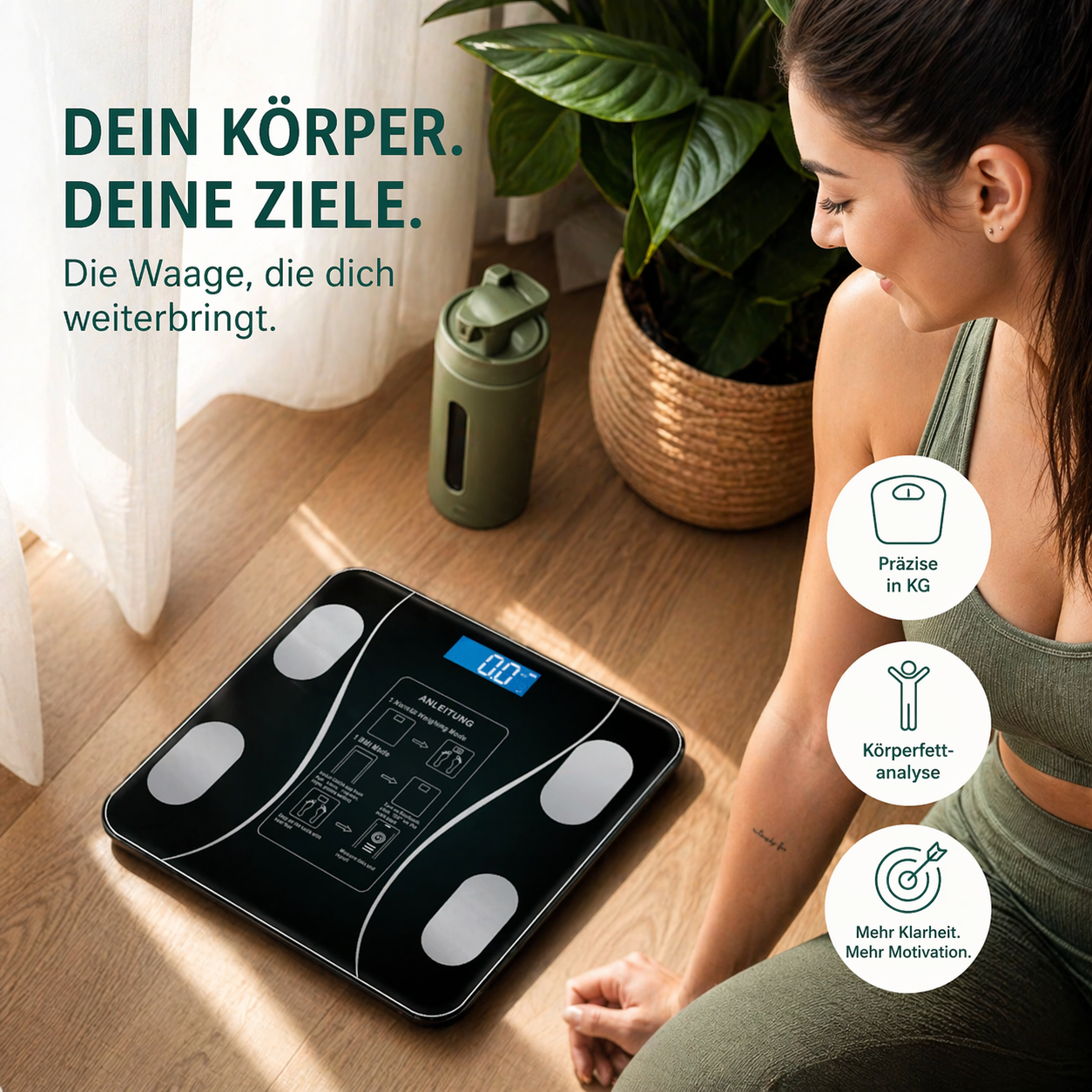 FityGauge™ Körperfettwaage Personenwaage Körperanalyse Digital Bluetooth mit APP