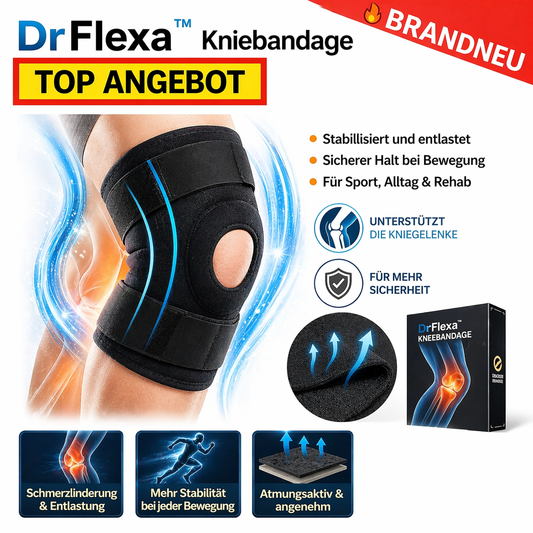 DrFlexa™ Kniebandage Orthese Kniestütze Stabilisierung Sport Knieorthese Klett